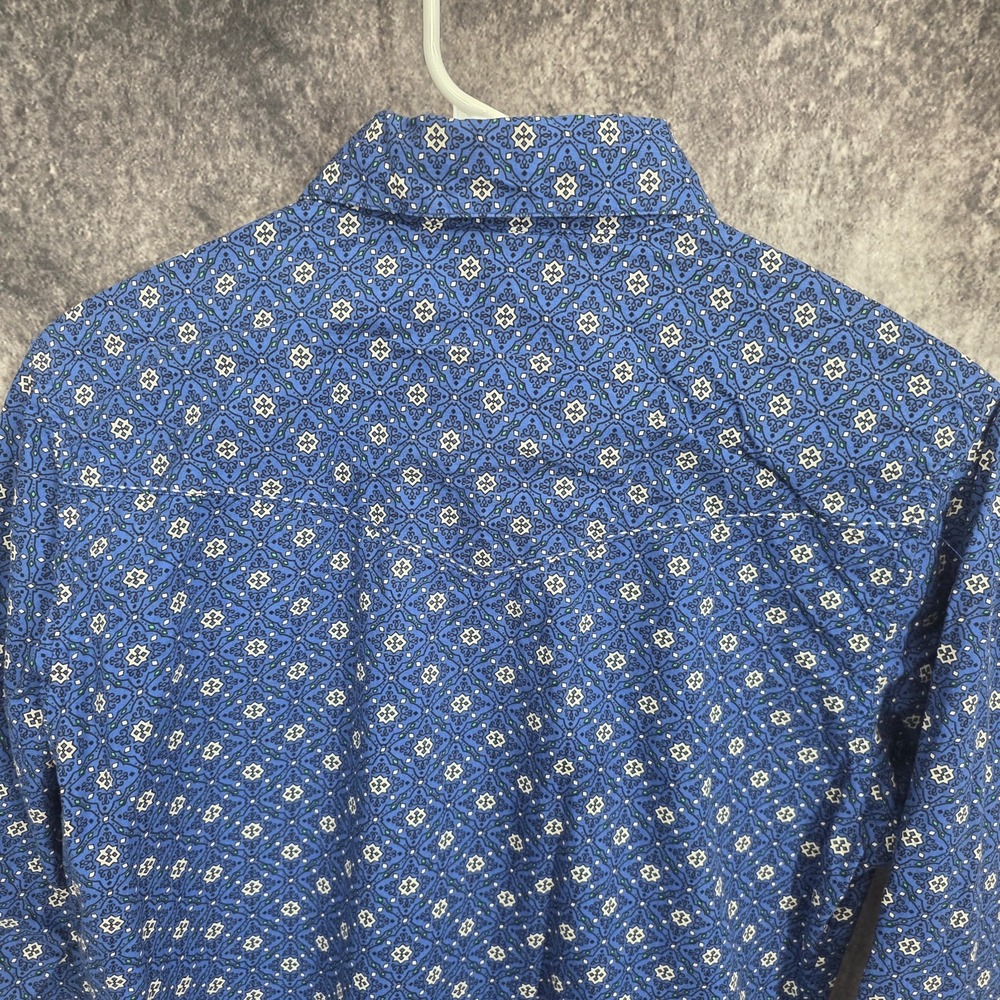 Wrangler 20X Western Shirt Mens Small Blue Pearl Snap Cowboy Rodeo‎ Sawtooth - Picture 6 of 11